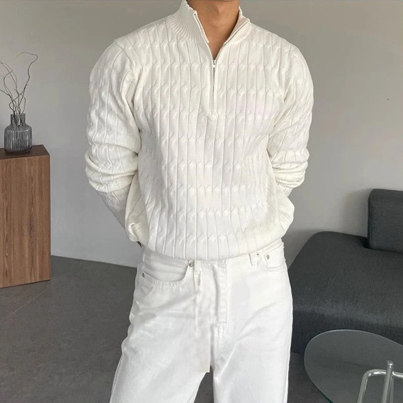 Kavell ZIPPED WHITE SWEATER