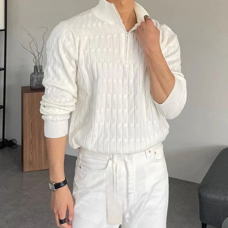 Kavell ZIPPED WHITE SWEATER
