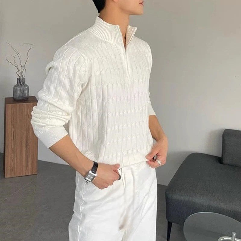 Kavell ZIPPED WHITE SWEATER