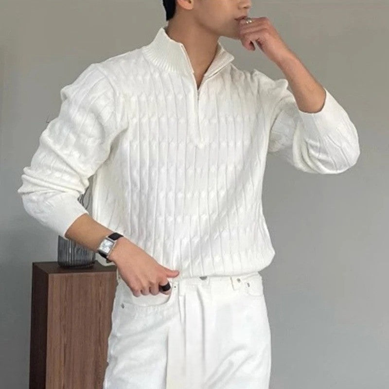 Kavell ZIPPED WHITE SWEATER